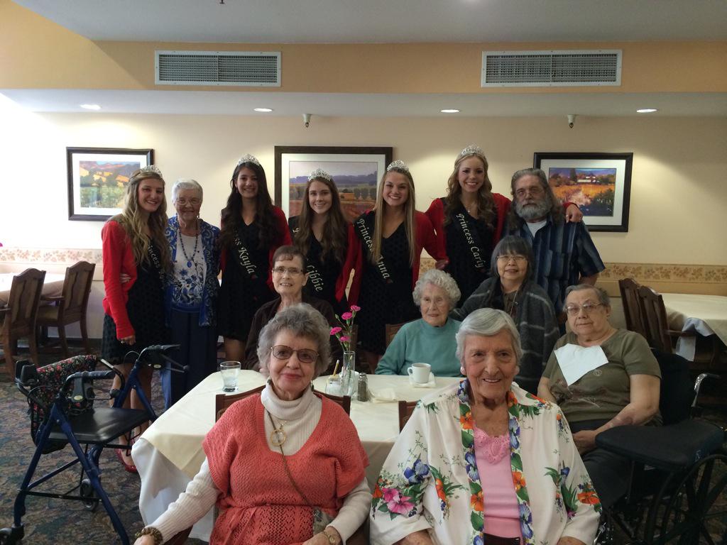 AdTheoaks's tweet photo. So much fun w the strawberry festival court here chatting w our residents. What a amazing bunch of girls! http://t.co/ifaCO3KDYl