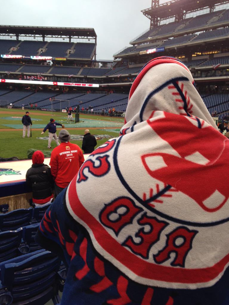 RedSox's tweet photo. We've got a chilly night on tap tonight! This fan came prepared. http://t.co/eSVhOQF7iy