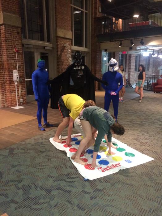 IJM_Davidson's tweet photo. Twister..... and Darth Vader? 12 hours down, 12 to go!! http://t.co/95wkUHqffz