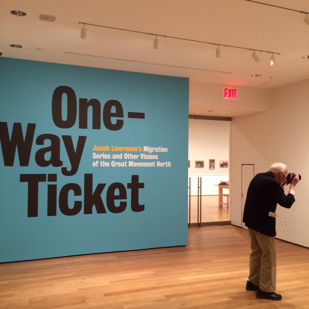Photographer Bill Cunningham takes a break from shooting the evening's attendees to explore #MoMAOneWayTicket.