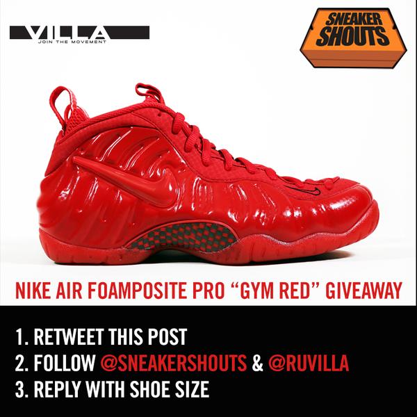 SneakerShouts's tweet photo. Enter Now - #FreeFoams

1. Follow @RUVILLA &amp; @SneakerShouts
2. RT This Photo
3. Tweet us your sneaker size http://t.co/D5l9qWCCaw