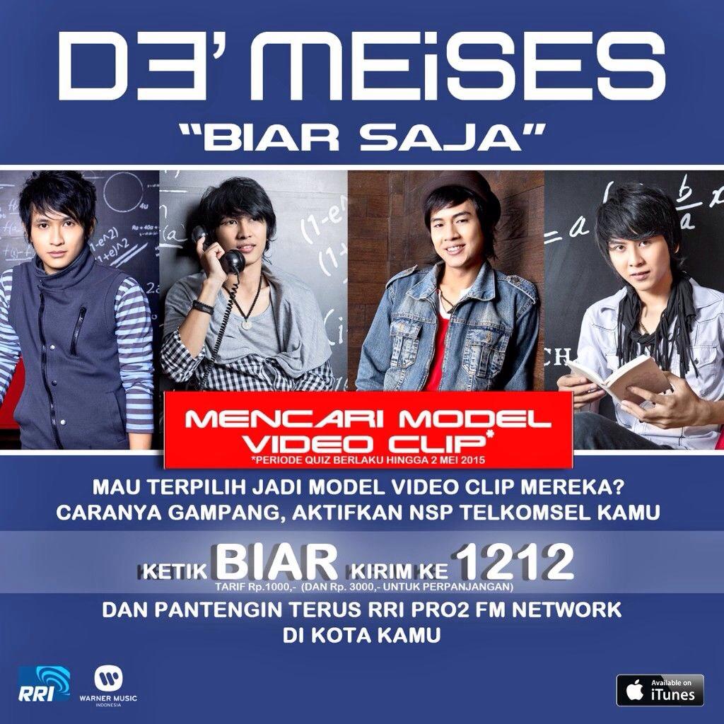 WarnerMusicID's tweet photo. "@produabdg: Kepengen Jadi Model Video Klip? Ikuti #KuisDeMeisesPro2 kerjasama #RRIPro2Network dan @WarnerMusicID" http://t.co/fsF6tmphUd