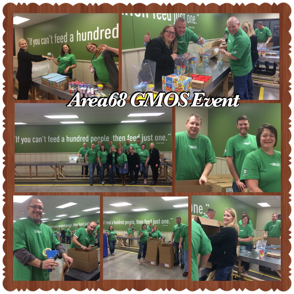 HeatherCalhou19's tweet photo. What  a great 2 days at QBR with my Area 68 team - fun event @ food bank volunteer event #givingbackmatters http://t.co/fh5YgfAbpT