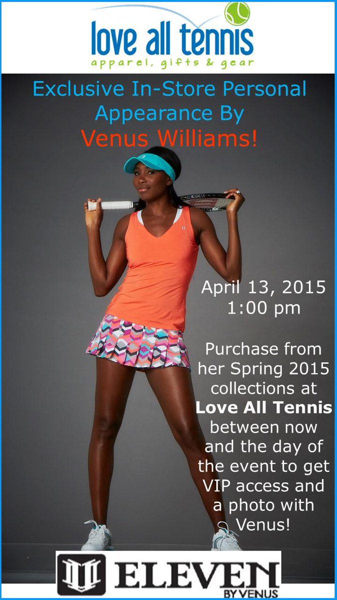 LoveAllTennisNC's tweet photo. It's true! @Venuseswilliams is coming to @LoveAllTennisNC!  @EleVenbyVenus #lookgoodplaywell http://t.co/AMmvO2loQn
