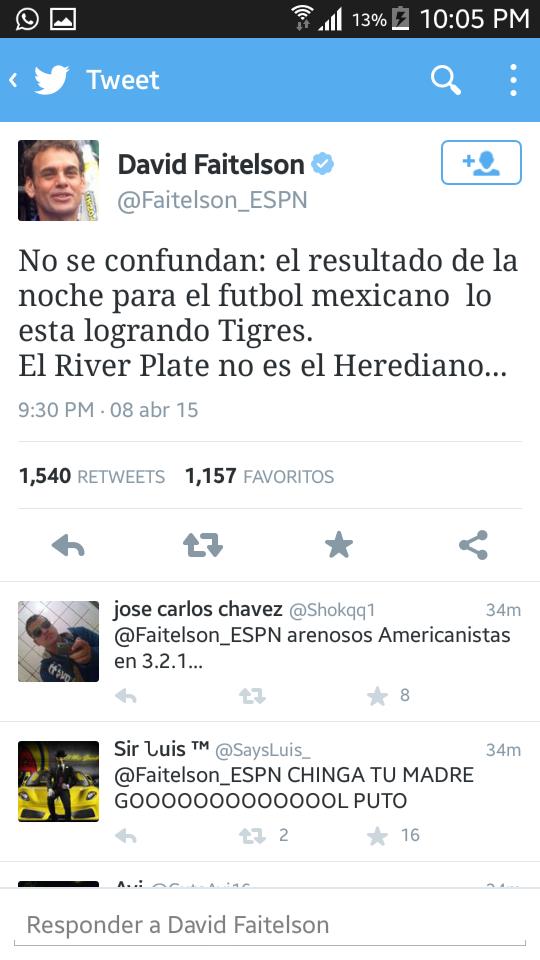 @FailtelsonESPN No dejes que <a href="/joserra_espn/">José Ramón Fernández</a> se meta a tu #Twitter ya te traen peor que al MC Dinero jajajajaja