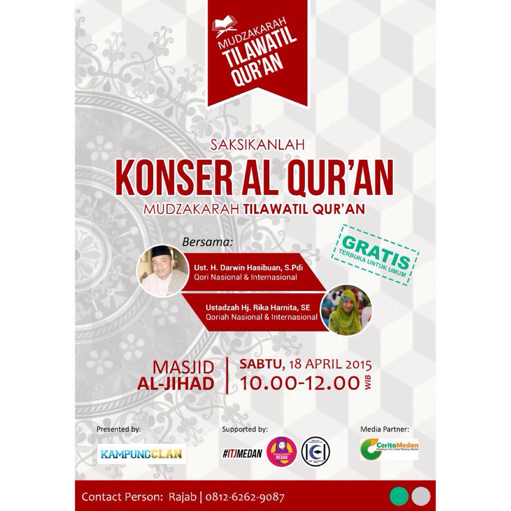 dwiifah's tweet photo. PERTAMA DI INDONESIA!! Sabtu,18 April '15, Mesjid Aljihad,Pukul : 10.00,FREE!! @ceritamedan @IndoSuksesMulia http://t.co/1TTsSpLMN0