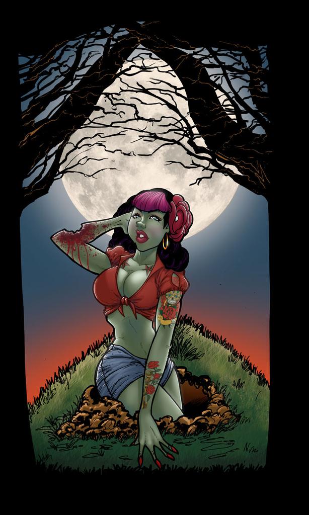 artofvictormed's tweet photo. Zombie girl drawing #rockabilly #zombie #pinup #Bombshell #illustration #drawing #comicbookart #curvy #photoshop #art http://t.co/wxrxkkyfIE