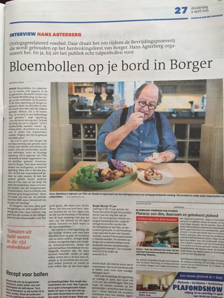 koopsautoschade's tweet photo. Bloembollen op je bord bij @villavanstreek in Borger dat is "natuurlijk" ook weer erg onderscheidend. @KeiGoedBorger http://t.co/QV8xIQfGAL