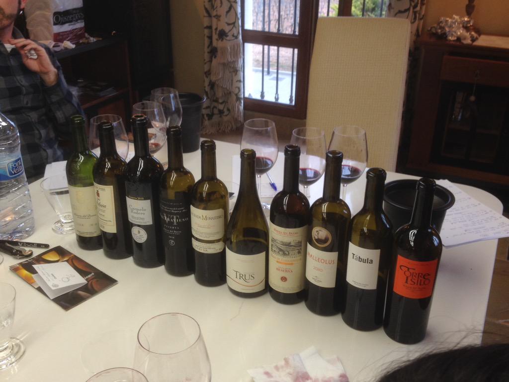 AndrewBlackwine's tweet photo. Blind tasting of Reservas 2010 in Ribera. Carm Rodero, Trus and Malleolus the pick of the bunch. http://t.co/1JtyRmmrak