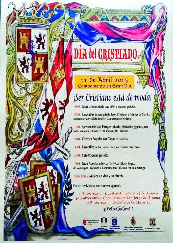 VisitCaravaca's tweet photo. This Saturday 11th April @BandoCristiano celebrates:
"DIA DEL CRISTIANO" with #Parade #ChildrenPlayground #LiveMusic http://t.co/pPEuuMyKPP