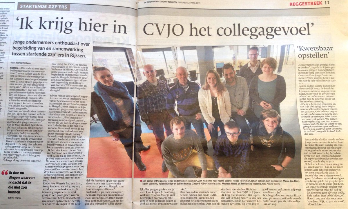 In de Tubantia! Groot artikel, veel inhoudelijke foutjes, maar des al niet te min mooie publicatie voor m'n bedrijf.