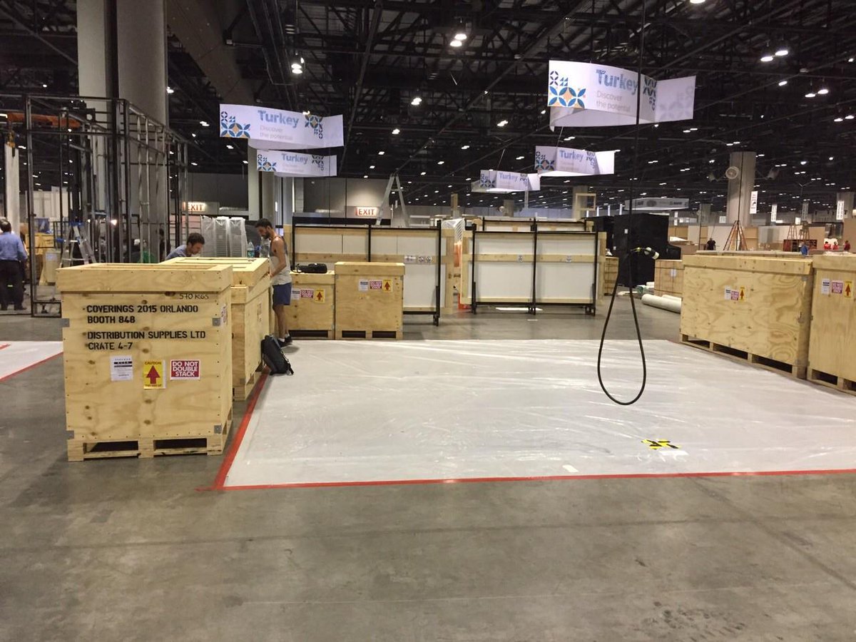 DistributionSL's tweet image. 1st day setting up for #Coverings2015 Don't forget to take a look at our @Coverings webpage ow.ly/Lntat