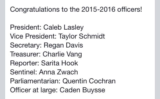 TracyAreaFFA's tweet photo. Congrats to our new 2015-2016 Tracy Area FFA Chapter Office team! We are very excited for this upcoming year. http://t.co/rjSP34WsyD
