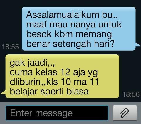 "Min, besok pulang siang ya katanya?"

Selamat. Anda terkena PHP.