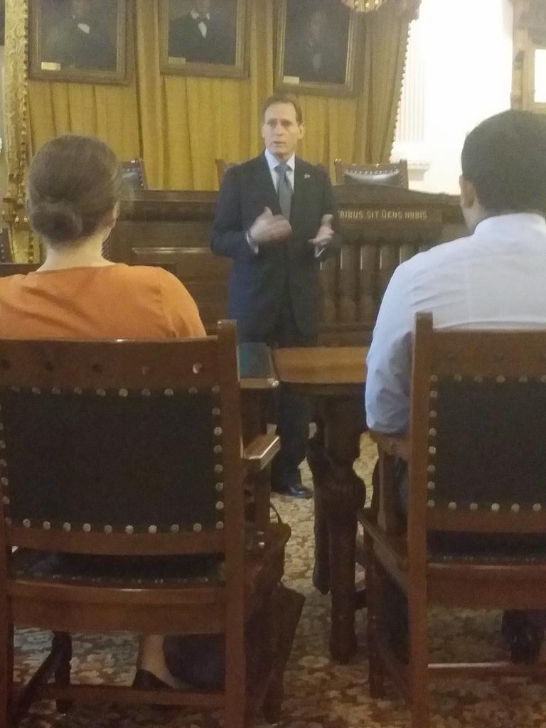 Representative John Zerwas spoke to the students participating in Invest in Texas!