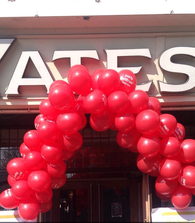 the balloon arch is up! Come in and try our new menu! Oh today!!!!