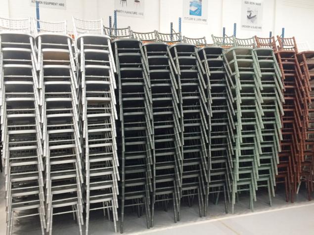 Loads and loads of chairs.  We had a great morning exploring <a href="/allenshire/">Allens Catering Hire</a> new warehouse. #eventprofs #eventplanners
