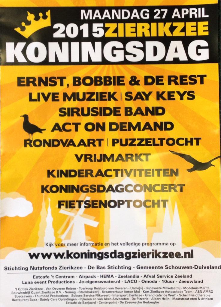 Programma Koningsdag 2015👑 te Zierikzee!! Voor jong en oud iets te beleven <a href="/Zierikzee/">Zierikzee</a>