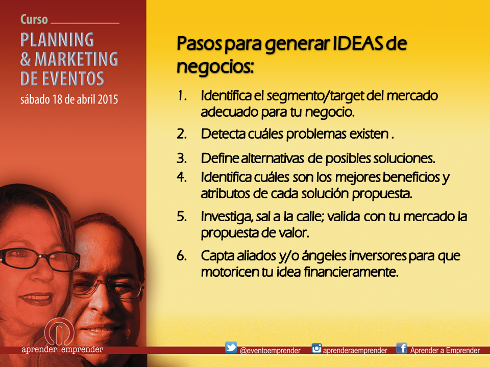 EventoEmprender's tweet photo. Genera #ideas innovadoras, #Aprende cómo #Curso #PlanificaEVENTOS #18Abril. Enlace: https://t.co/WCDIzWNG6f http://t.co/867wYHjehv
