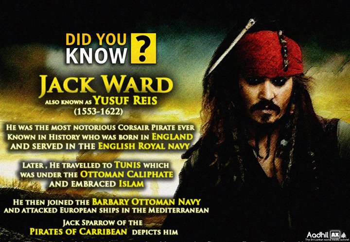 Habibies's tweet photo. #DidYouKnow #JackWard also known as #YusufReis? (1553-1622). #PiratesOfTheCaribbean #Caliphate http://t.co/uEvgilGxYo