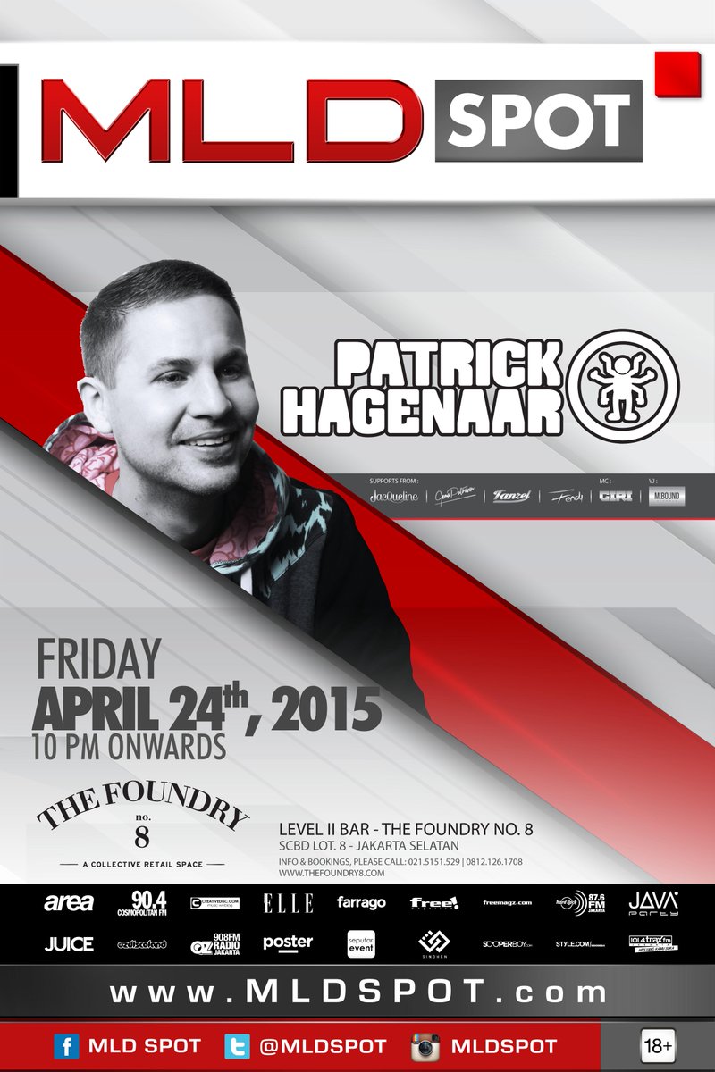 SeputarEvent's tweet image. Are you ready Jakarta? Patrick Hagenaar @patrickhagenaar will live @foundry8 @LEVEL_II April 24th by @mldspot