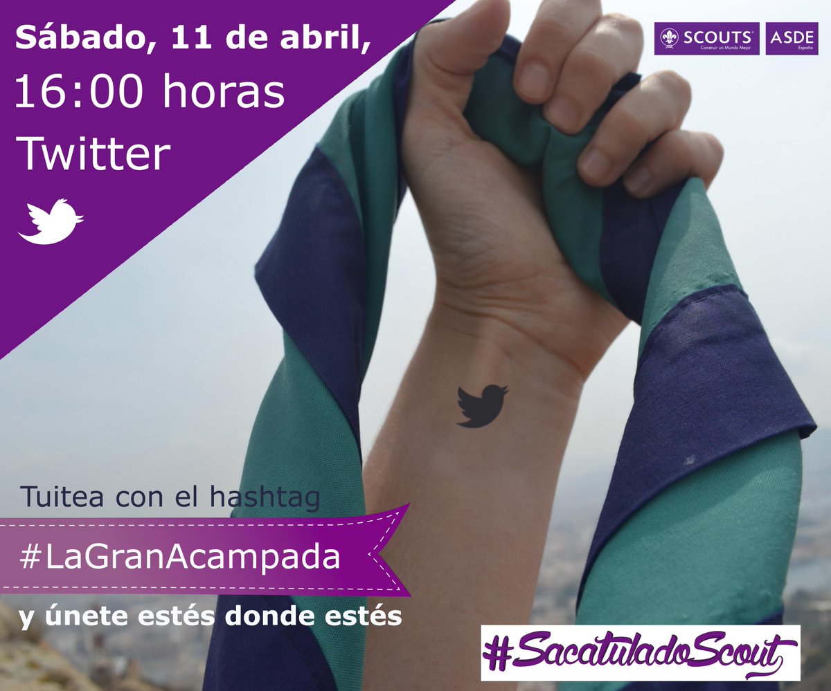 scout_es's tweet photo. Recordar que este sábado a las 16h. tenemos una cita en las redes sociales. #LaGranAcampada http://t.co/Dhsm15ReYR http://t.co/HqfPb1lER7