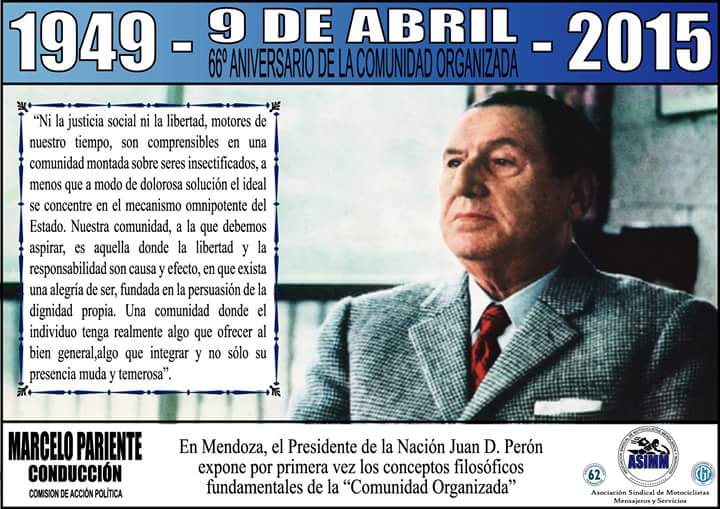 1949- 9 d abril -2015 hace 66 años Perón exponía LA COMUNIDAD ORGANIZADA @CGTRAoficial <a href="/MundoGremial/">Mundo Gremial</a> <a href="/Notitrans/">Notitrans</a>