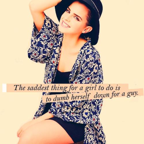 PotterWorldUK's tweet photo. "The saddest thing for a girl to do is to dumb herself down for a guy." – Emma Watson
#HappyBirthdayEmmaWatson http://t.co/5dbnHX26cv