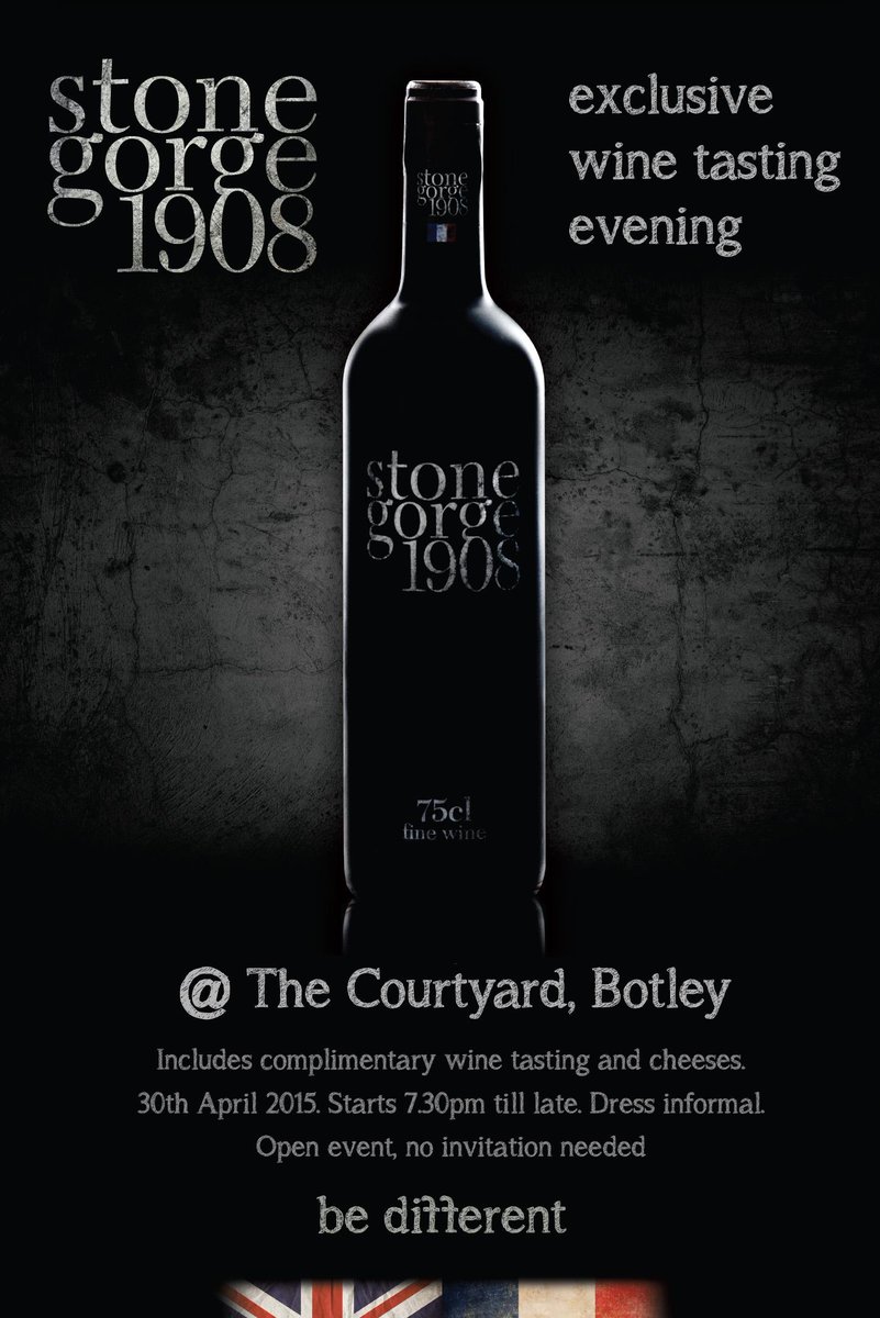 Stonegorge1908's tweet photo. Anyone interested in a very special @Stonegorge1908 wine event @BotleyCourtyard on 30th April 7.30pm? #BeDifferent http://t.co/VkaeHwleN8