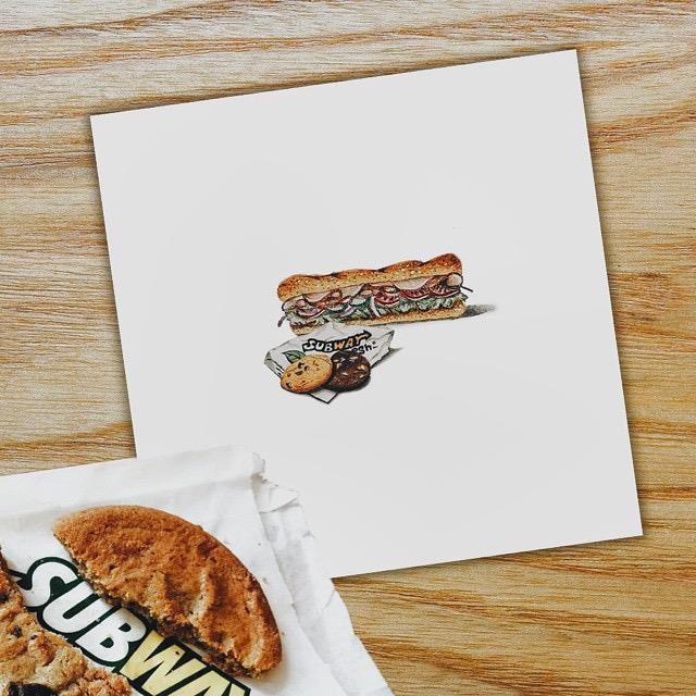 SubwayKuwait's tweet photo. A beautiful drawing by @arslanfarrukh of our sub &amp; cookies! #SubwayKuwait #Subway #Kuwait http://t.co/wm3km7S3Nl