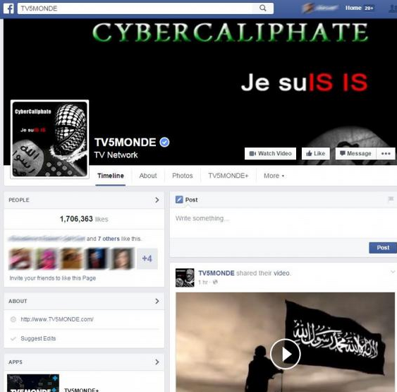 teamcymru's tweet photo. French TV Station broadcast, website, Facebook hacked by pro-#ISIS #hackivism #hackers http://t.co/HSg9fBCR6q http://t.co/JFGu5Wlb1M