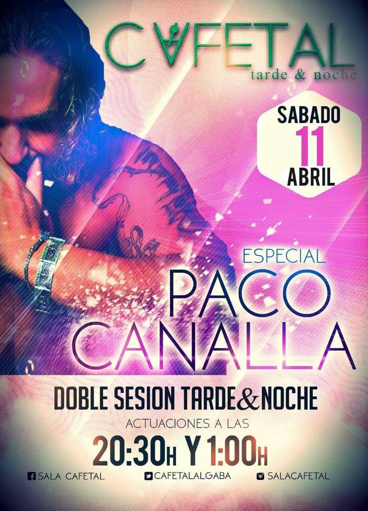 PacoCanalla's tweet photo. Doble sesión este sábado en @CafetalAlgaba !! Vamos al lioooo http://t.co/epWvj9oA2D