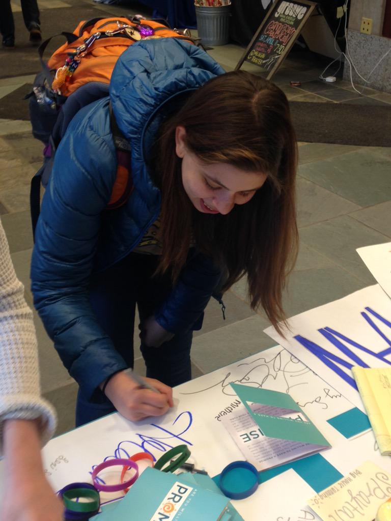 Come sign the #IPromiseChallenge and help us save lives! We'll be in Mason Hall until 4 PM.