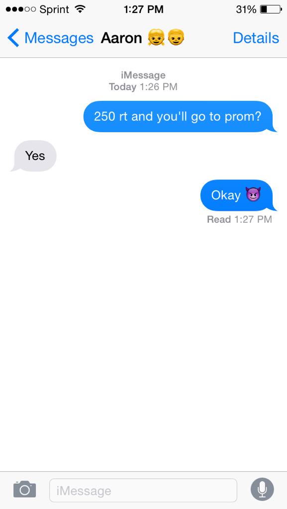NissaGarcia's tweet photo. EVERYONE RT ๐ข @a_valdez52 #HelpAaronGoToProm http://t.co/h0a9COnOzu