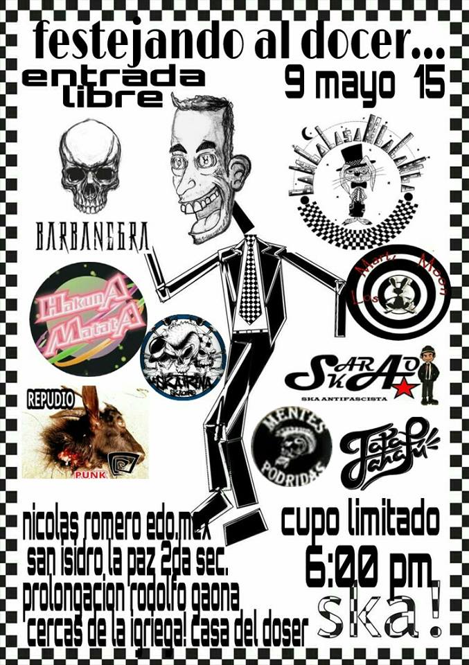 tatachafu's tweet photo. SALUDOS Nos vemos el
25 de Abril La Higuera
9 y 16 de Mayo Nicolas Romero
13 de Junio Texcoco
#tatachafu #ska http://t.co/koADVOR8zZ