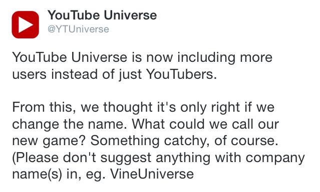 YTUniverse's tweet photo. If we like what you've said, we will add you onto our website and we'll automatically give you 100k coins. http://t.co/vukoZi2ZFj