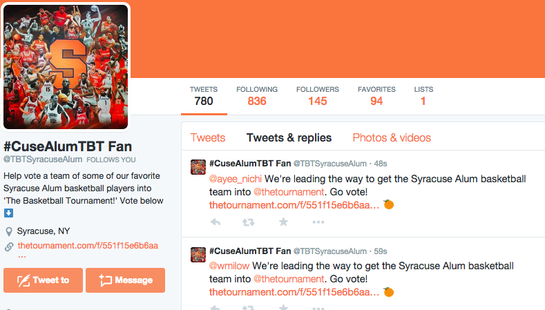 thetournament's tweet photo. Q &amp; A with @SyracuseAlumTBT's top fan, @TBTSyracuseAlum | The Basketball Tournament https://t.co/R2JeYnNynN http://t.co/xzxekkZ8Sb