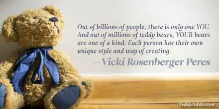 TheTeddyAddict's tweet photo. "Out of billions of people, there is only one you…" Inspiration from Vicki of CustomTeddys. Full interview out Sunday http://t.co/QTOtnGaETa