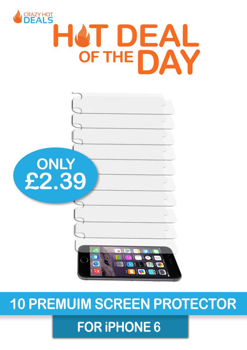 TODAY'S HOT DEAL - Protect your iPhone 6 for ONLY £2.39😉crazyhotdeals.com…/10x-iphone-6-plus-screen-pro…