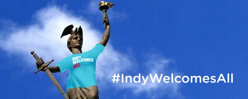 IndyWelcomesAll's tweet photo. Everyone wants an #IndyWelcomesAll shirt - even Lady Victory! Have yours yet? Get one here: http://t.co/6DJ7HWvHz0 http://t.co/JJ3HvYH5xI