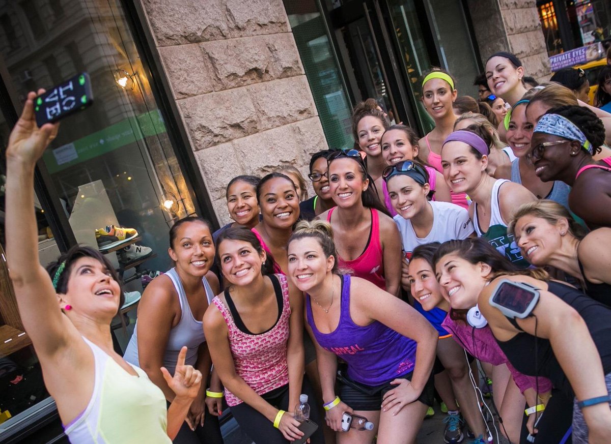 Nothing stops this crew. Not even April showers. <a href="/newbalance/">New Balance</a> Girls Night Out kicks off TONIGHT at 6:30!  #NBGNO