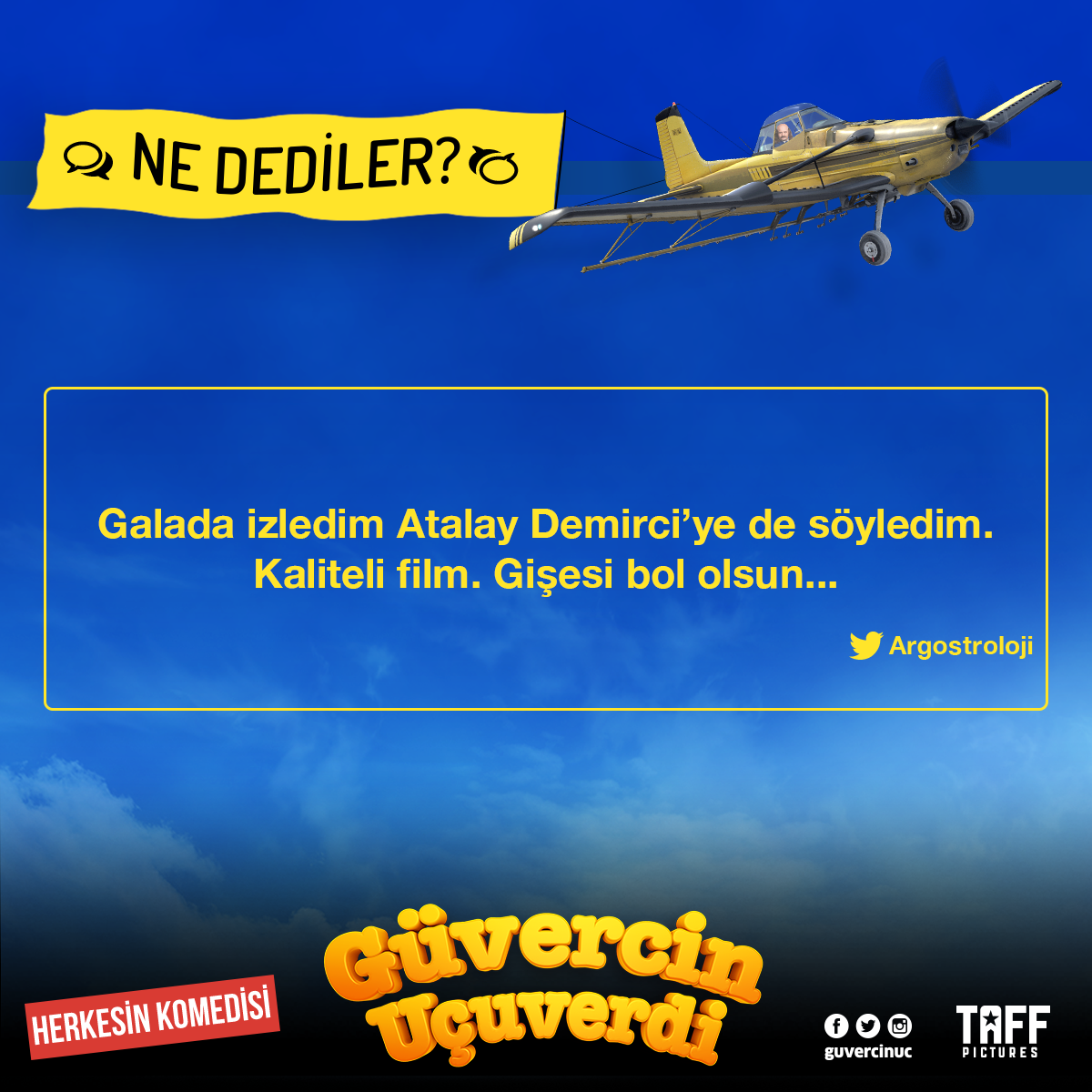 guvercinuc's tweet photo. Argostroloji: "Kaliteli film" #GüvercinUçuverdi #HerkesinKomedisi http://t.co/BWx9yl1KDD