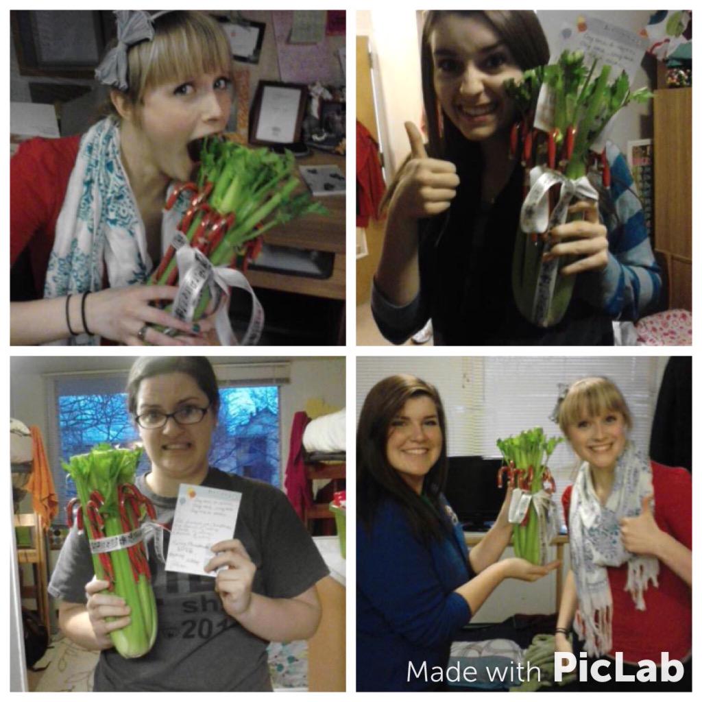 ItsJillerTime64's tweet photo. Finding out a sister has an irrational fear of celery and making her a bouquet of it for Xmas for her. #BUGreekWeekPC http://t.co/YrP2cHbQjr