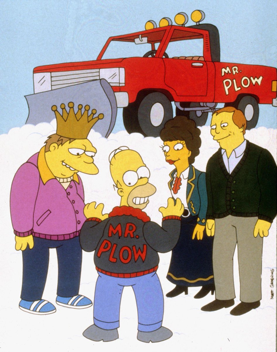 TheSimpsons's tweet photo. 🎶Call Mr. Plow, that’s my name. That name again is Mr. Plow!🎶 #TBT #thesimpsons http://t.co/woqXOE2T9d