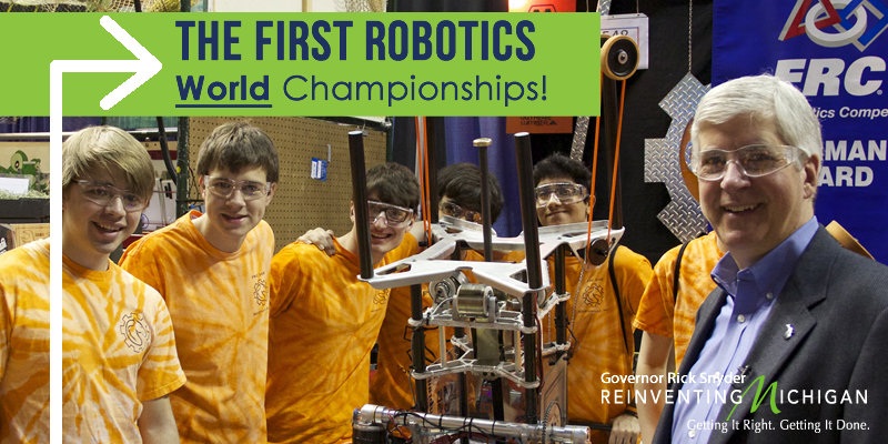 Retweet this second >>
 
...the FIRST Robotics World Championships in 2018-20! 1.usa.gov/1y8P1bM  #ComebackState