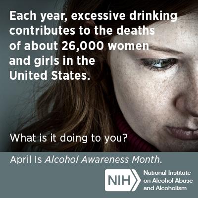 Women &amp; alcohol: Excessive drinking contributes to 26,000 deaths a year 1.usa.gov/1PoFenv #AlcoholAwarenessMonth