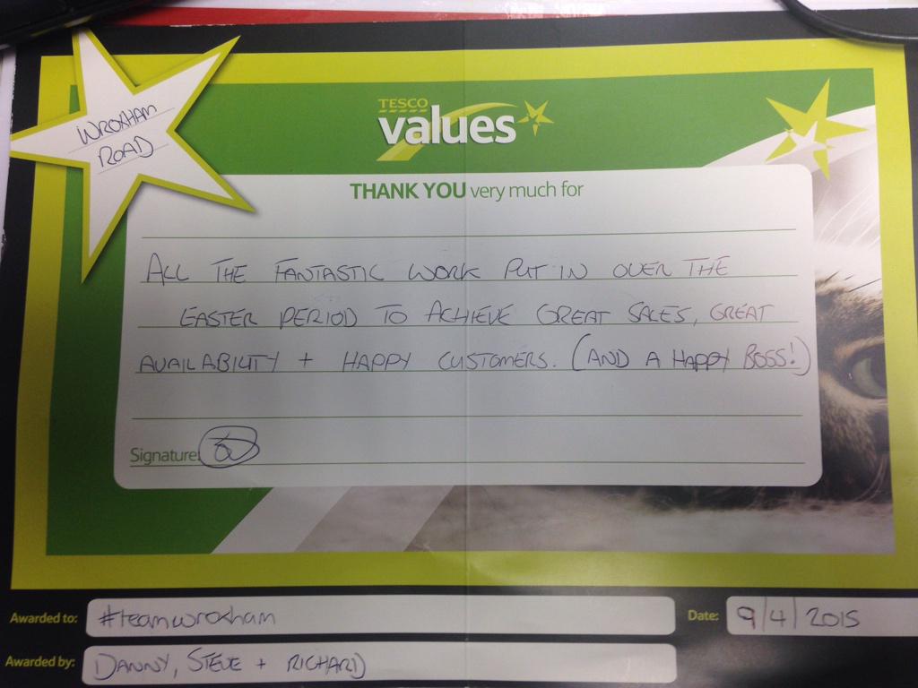 Well done #teamwroxham #valuesaward <a href="/rachedwards1984/">Rachel Edwards</a> <a href="/carden100/">Kevin Carden</a>
