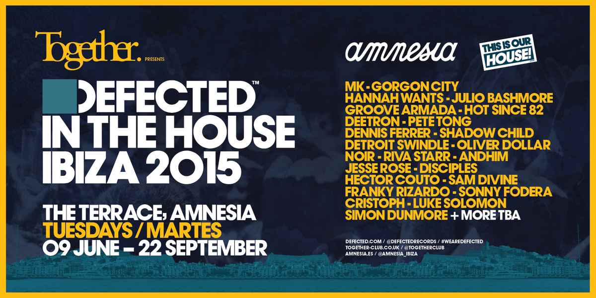 INCOMING: First phase artists &amp; opening party line-up, Tuesdays <a href="/Togetherclub/">Together Club</a> <a href="/Amnesia_Ibiza/">Amnesia Ibiza</a> defct.de/IB15