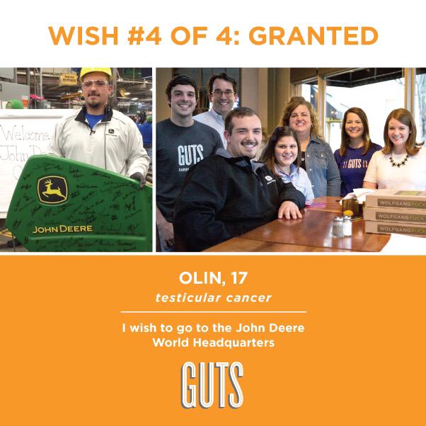 GUTSCharlotte's tweet image. The 4th and final #GUTSCLT2014 Wish was granted to Olin, a seventeen-year-old who beat cancer -bit.ly/1Cm9IgS