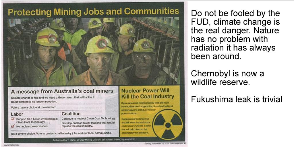 _RoyBatty_'s tweet photo. Nuclear power is a coal killer so they employ trolls to propagate lies and FUD about #fukushima to fool you https://t.co/Xpju1ClYJo
